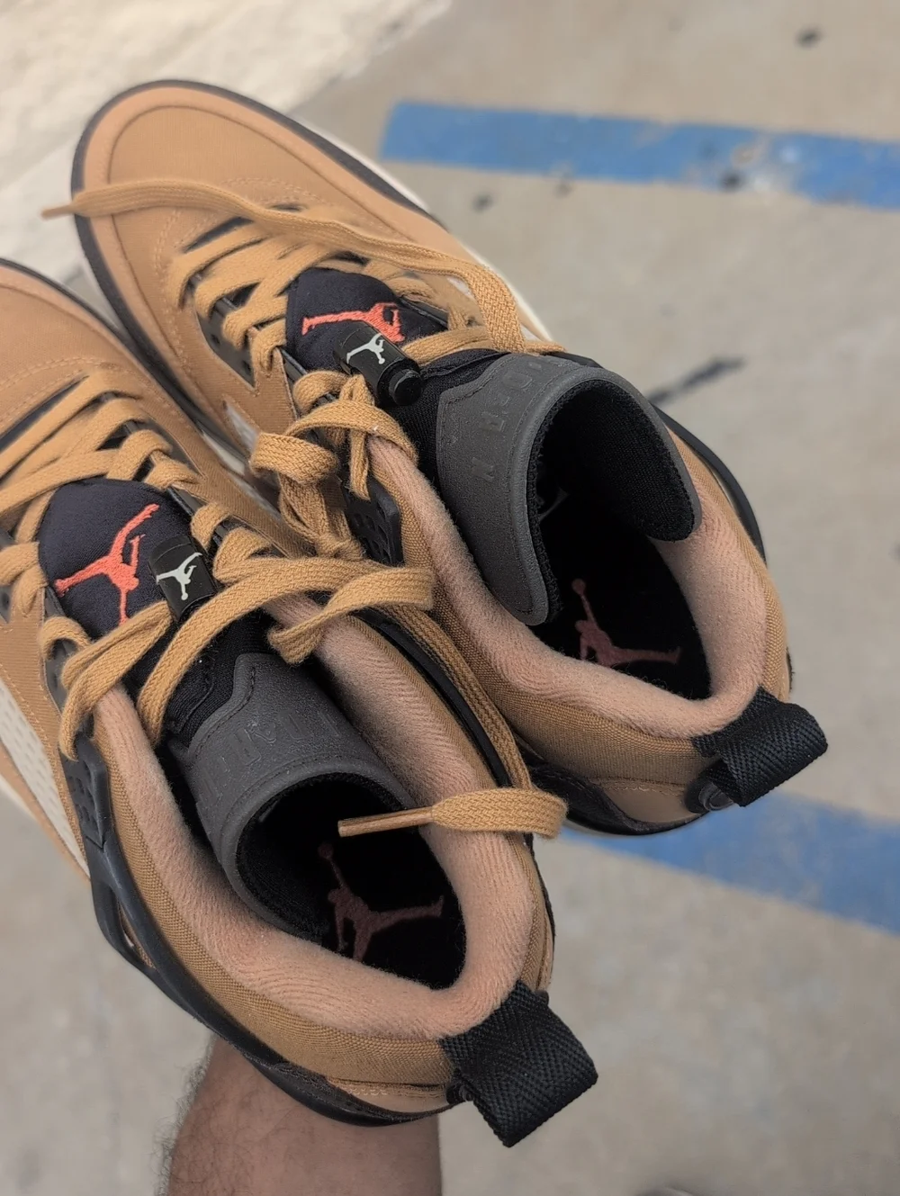 Men's Jordan Spizike Low Flax wheat/ baroque brown Size 8 NWOB